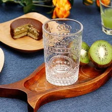 Прозрачный стеклянный напиток виски кружка стаканы Кристалл посуда для напитков пиво Европейский ретро чашка с короной поставка тисненая стеклянная чашка для воды