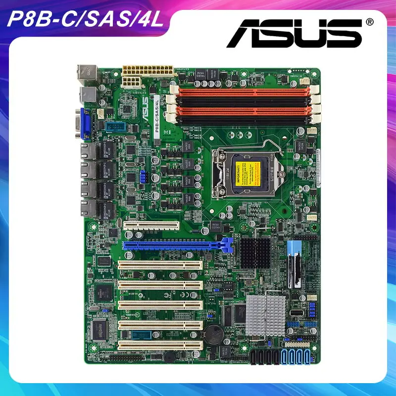 Материнская плата ASUS P8B-C/SAS/4L 1155 DDR3 LGA Intel C204 32 Гб Поддержка комплекта Xeon E3-1290 Core i3-3240