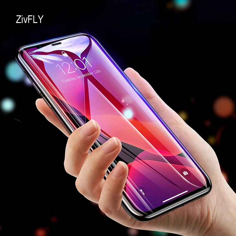 

2019 6D Edge Screen Protector for iPhone 11 pro Max Phone Tempered Glass HD Clear Anti Glare Full Covering Glass for iPhone 11