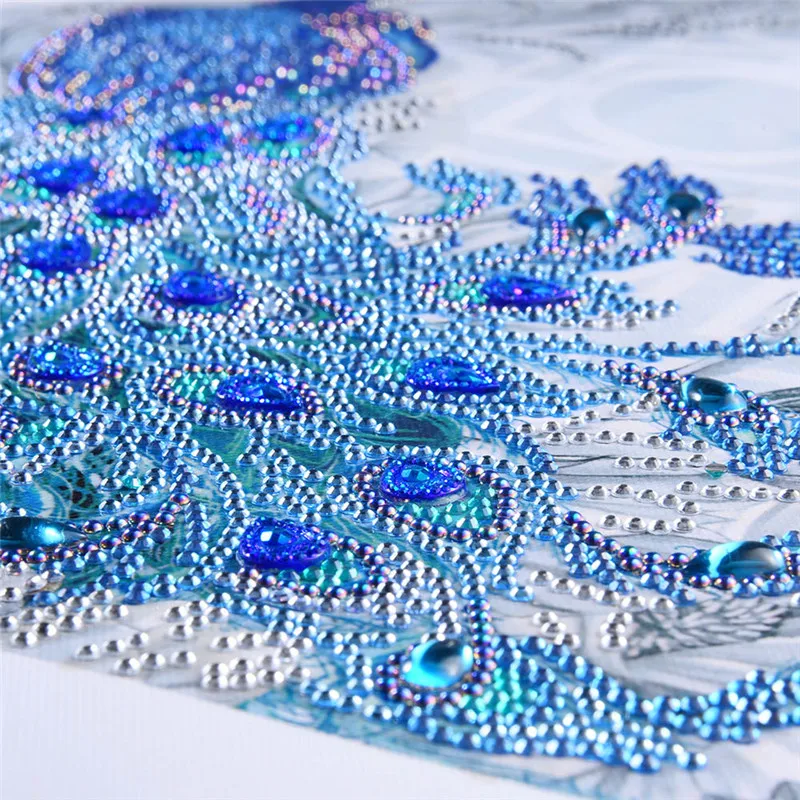 DIY Animal partial Rhinestone Peacock (6)