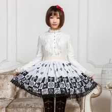 Милые Юбки принцессы в стиле Лолиты; сезон весна; Милые Юбки принцессы для студентов; белые плиссированные кружевные юбки в клетку; GZWY012