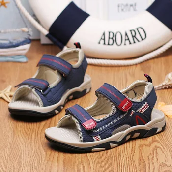 

Children Sandals Leather Boys Summer Shoes Soft Bottom Kids Beach Shoes Open Toe Non-slip Baby Sandalias Tenis Infantil 25-38#