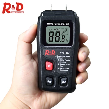 

R&D MT-10 Black Wood Moisture Meter Hygrometer Timber Damp Detector Tree Density Digital tester Wood Humidity Tester Woodworking