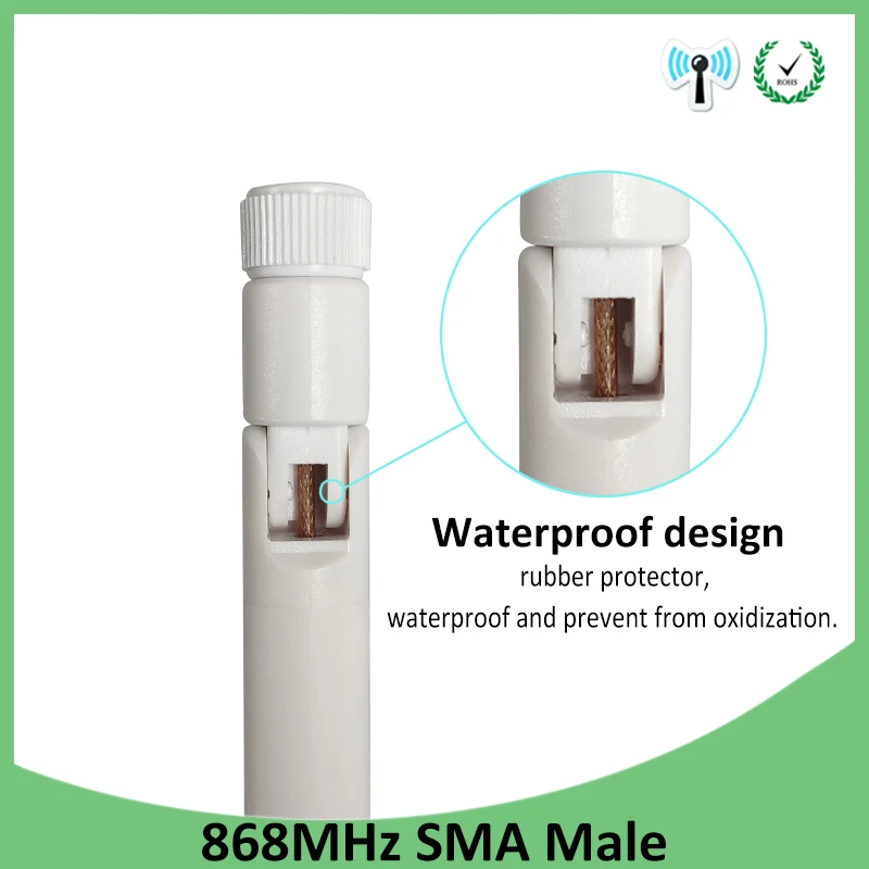 GWS 20pcs 868mhz antenna 5dbi sma male 915mhz GSM lora antene pbx iot module lorawan signal receiver white 20cm antena