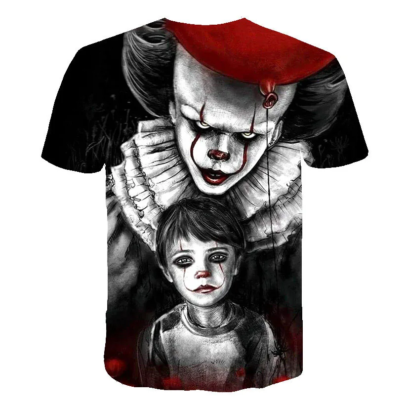 Футболка с 3D принтом ужас It Penny Wise Clown Joker уличная футболка в стиле хип хоп для