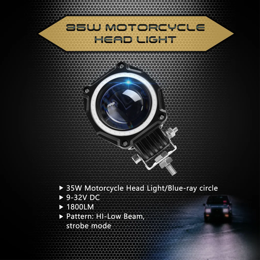 Светодиодный светильник для работы Hi low Beam вождения мотоцикла 9 30 в светодиодный