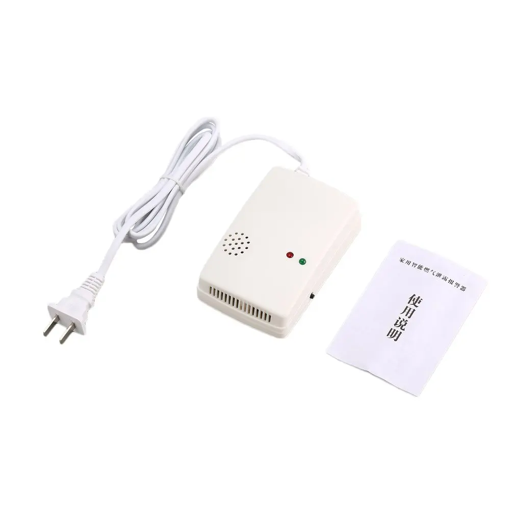Combustible Gas Alarm Detector Monitor Natural LPG LNG Leak Sensor Sound Light Warning Home Security Fire Protection US Plug