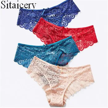 

Women's Underpants Sexy Lace Underwear Seamless Transparent Hollow Female Sexy Briefs Low Rise Erotic Lingerie G String Thongs