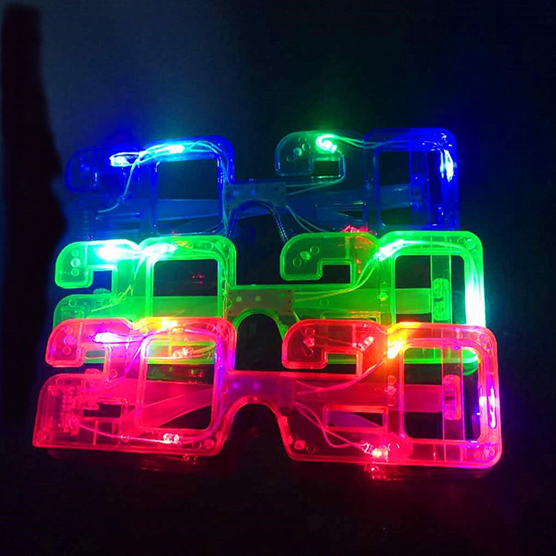 2020 Flashing Party LED Light Glasses Christmas New Year Decor Glow Glasses
