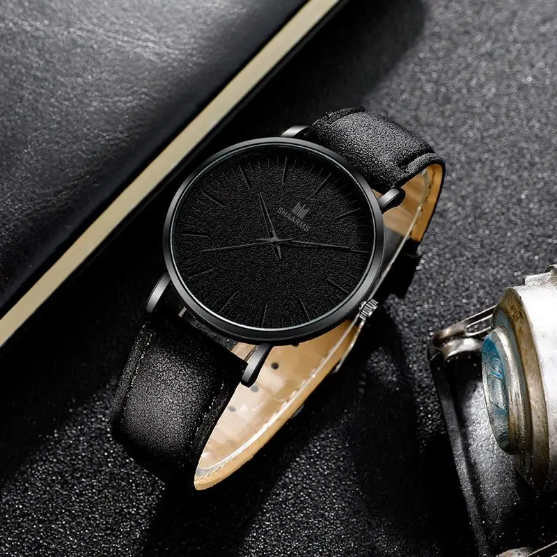 SHAARMS мужские простые часы из нержавеющей стали с кожаным ремешком кварцевые наручные часы мужские модные повседневные часы Montre Femme дропшиппинг