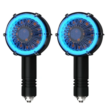 

2Pcs Motorcycle Lights Modified LED Circular Flow Lights Two-Color Indicator Lights