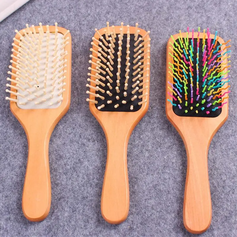 Hot Sale Natural Bamboo Wood Massage Comb Air Cushion Health Large-Panel Comb Long Hair Care