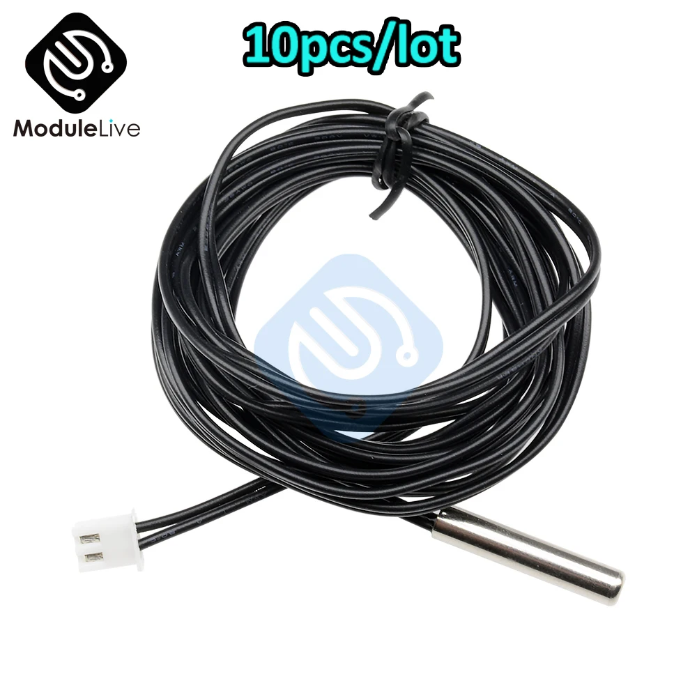 10pcs/lot W1209 W1401 0.3m 0.5m 1m 2m 3m Waterproof NTC Thermistor Accuracy Temperature Sensor 10K 1% 3950 Wire Cable Probe Diy 100 200cm 3m waterproof ntc 10k 1% 3950 2m thermistor accuracy temperature sensor wire cable probe 50cm for arduino w1209 w1401