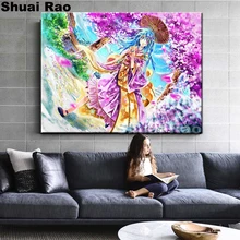 DIY фото на заказ Аниме Сакура Девушка 5d алмазная живопись мозаика вышитая картина Полный Сверла квадратные круглые камни игра портрет