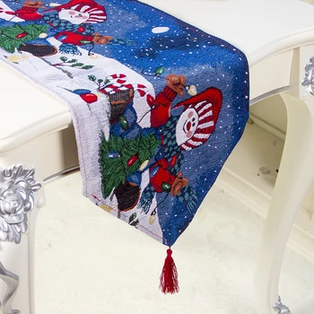 

Christmas Table Runner High Quality Christmas Table Polyester Cotton Flag Xmas Party Venue Banquet Home Decoration Table Runner