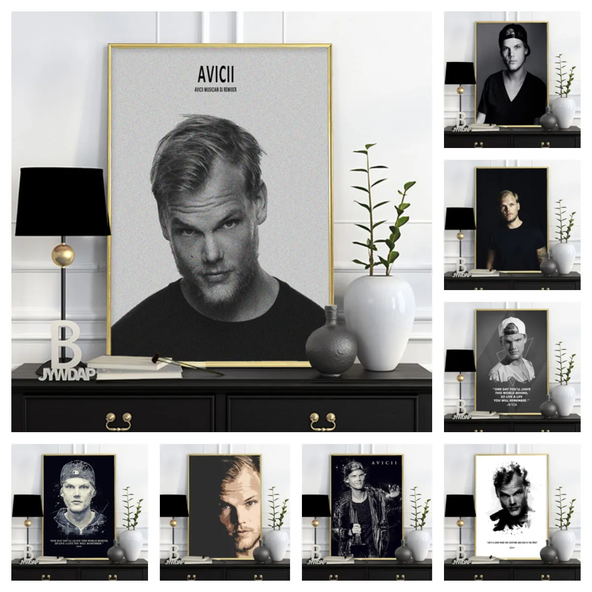 DJ Music Singer Star Avicii Poster EDM Avicii Legend Character Modern Black  and White Canvas Painting for Living Room Home Decor - AliExpress, image size:1200x1200