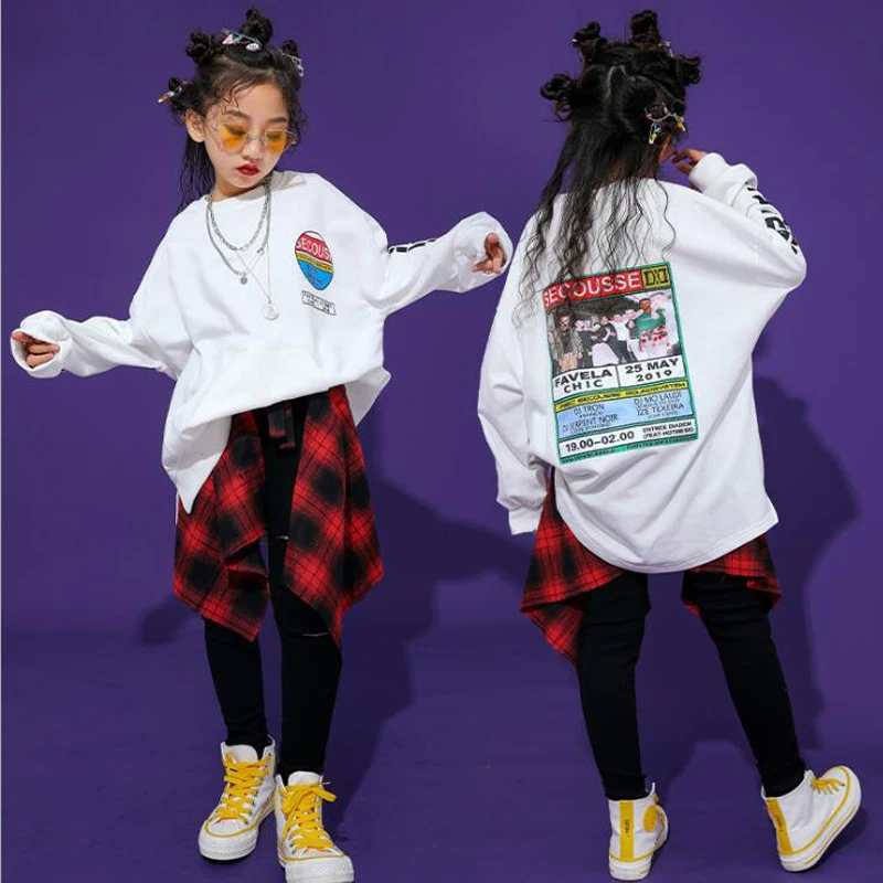 Детская одежда для бальных танцев в стиле хип-хоп; свободная толстовка; топ; пуловер; повседневные штаны для бега для девочек и мальчиков; костюм для джазовых танцев; одежда