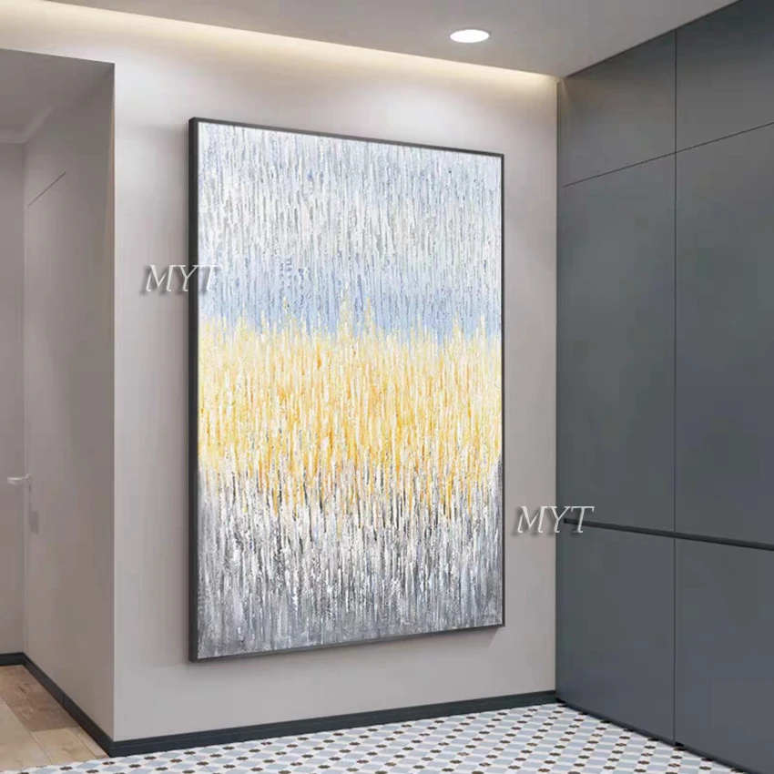 

New Design Interior Decoration Abstract Poster Yellow Tree Canvas Living Room 100% Hand Painted Wall Painting Canvas