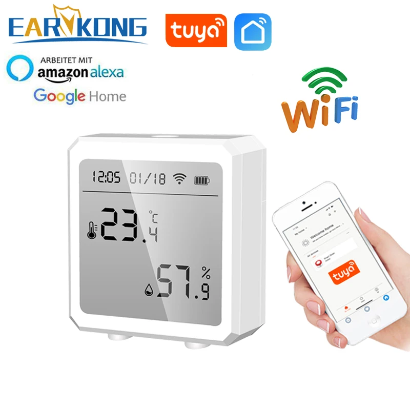 Tuya Wifi Temperature Sensor Humidity Detector Indoor Smart Hygrometer