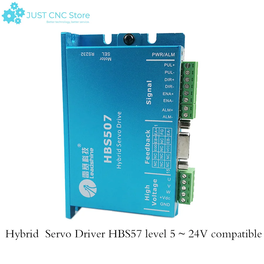 

HBS507 servo drive NEMA 23 50VDC input 0.5-8.0a load output current es-d508 step driver