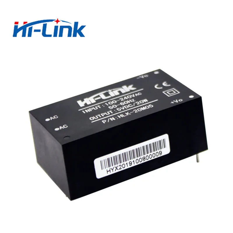 2pcs/lot HLK-20M05 AC-DC 220v to 5V 20W intelligent household switching step down power supply module