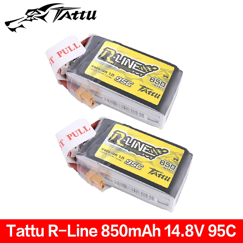 Литий-полимерный аккумулятор Tattu R-Line 850 мАч 14 8 в 95C 4S1P с разъемом XT30 для