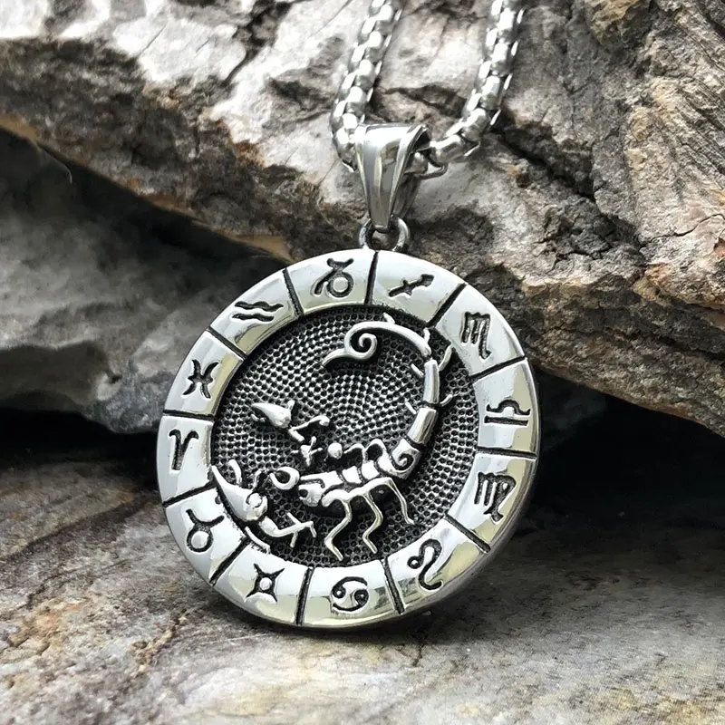 12 Costellazione Collana Vintage Segno Zodiacale Ciondolo Ariete Taurus Gemini Cancro Leo Bilancia Scorpio Gioielli Per Uomo Donna