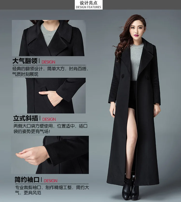 Зимние женские пальто осень и зима черный большой размер шерстяная куртка Корейская версия была тонкая дикая Универсальная Женская куртка