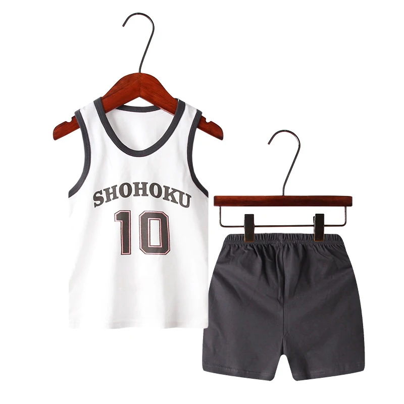 

Boys Clothes Set Summer 2021 Casual Boy Anime Costume Beach Kids Vest + Short Pants Outfit Children Clothing 3 5 6 7 8 Years