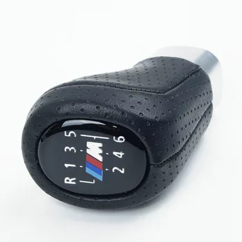 

Car Gear Shift Knob Parts Interior Black ABS plastic+leather For BMW 1 3 E81 E82 E90 E91 E92