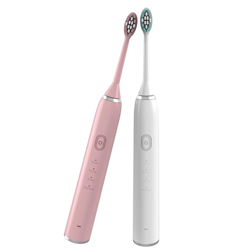 

2pcs/set Electric Toothbrush Smart 4 Modes IP67 Waterproof Wireless Rechargeable Tooth Brush 2019 New