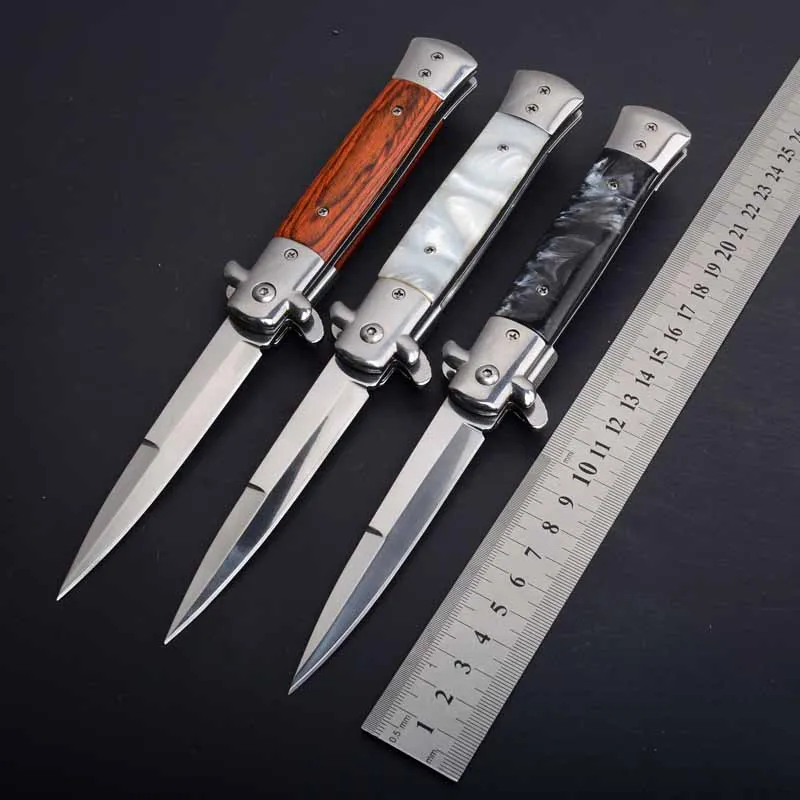 Hysenss итальянский AKC стилет мафия Тактический Складной нож 440C акрил и деревянная