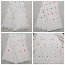 Белый цвет хлопок африканская сухая кружевная ткань нигерийская кружевная ткань высокое качество швейцарская вуаль в Швейцарии
