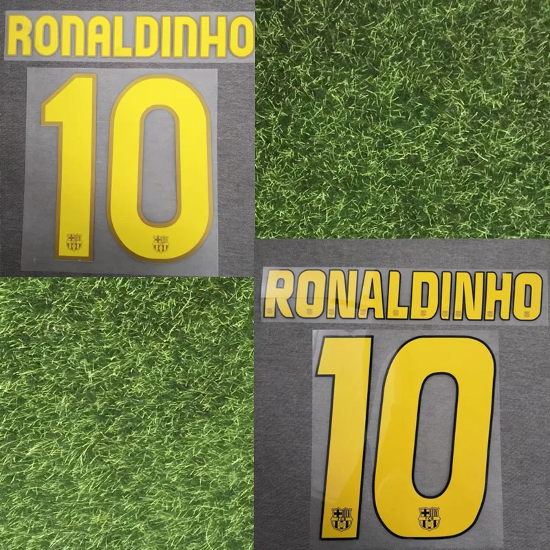#10 Ronaldinho Nameset устойчивая стирка печать термотрансферный футбольный значок | Дом и