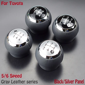 

Black/Gray Leather For Toyota Corolla 1.8MT Verso Yaris 2007-2009 2010-2013 Car Gear Stick Shift Lever Handle Knob Head ball