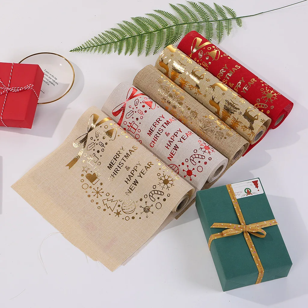

Christmas Table Runner European Santa Table Runners Textile Festival Decoration Ornament Dining Table Dust Cover For Xmas A30912