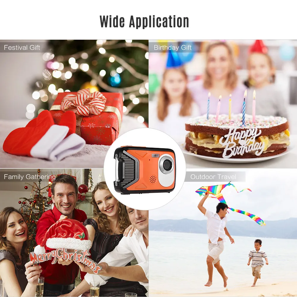 

FHD Digital Camera 8 Mega Pixels CMOS LCD Display 8X Zoom 5M Waterproof Anti-shake Face Detect With Rechargeable Lithium Battery