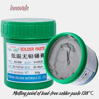 

SD-528 lead-free low temperature solder paste, Sn42Bi58 Cellphone Repairs LED SMT no cleaning 500G solder paste flux