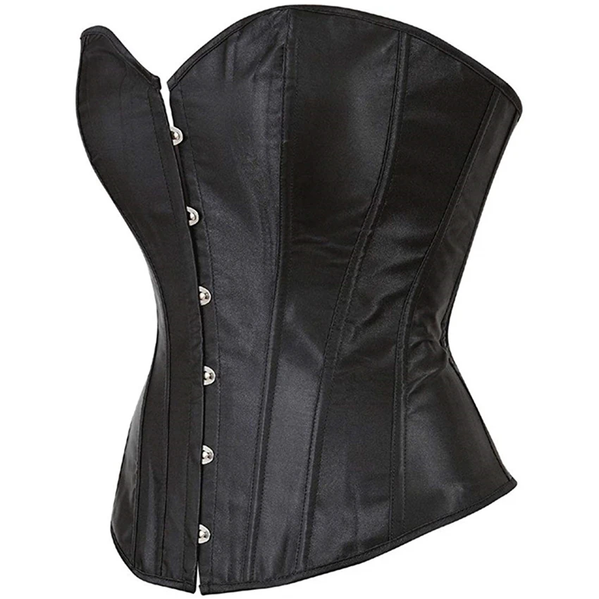 Bustier femme,Dames Classique Burlesque Satin Sans Bretelles Bustier