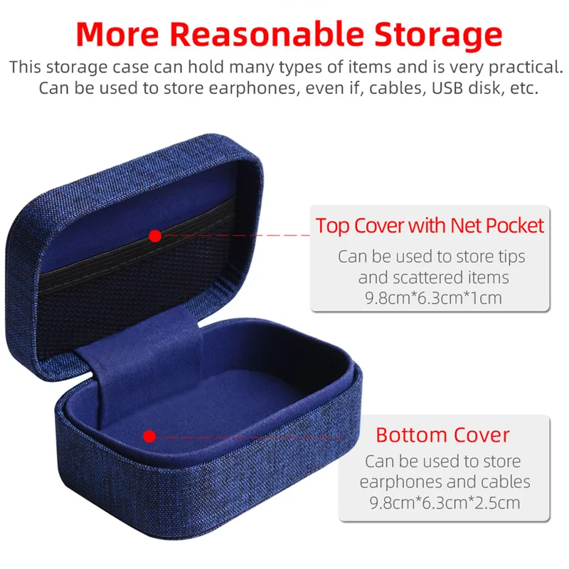 Nicehck-high-end Canvas Earphone Case Armazenamento Portátil Earbud Box Absorção de Choque Headconjunto Cabo Bolsa Acessório para Nx7mk4 St10 - Image 2