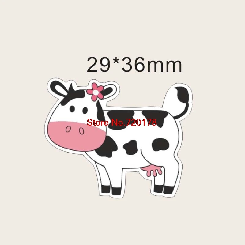 

30pcs/50pcs Cartoon Animal cow resin planar flatback cabochon for DIY Craft Supplies 29*36mm R1542