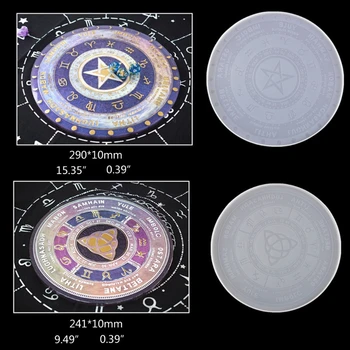 

4Pcs Astrology Board Resin Mold Sun Moon Star Tarot Card Tray Mold Witchcraft Y3NE