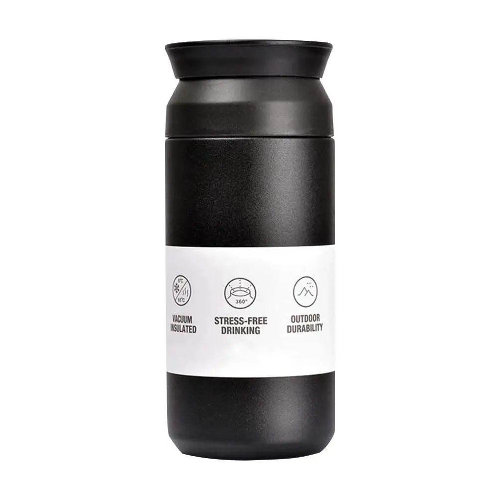 Премиум Edelstahl Kaffee-to-Go-Becher Isolierbecher термо-Becher Doppelwandig& Vakuumisoliert 360 мл Reise-Becher Tee Mitnehmen - Цвет: Black