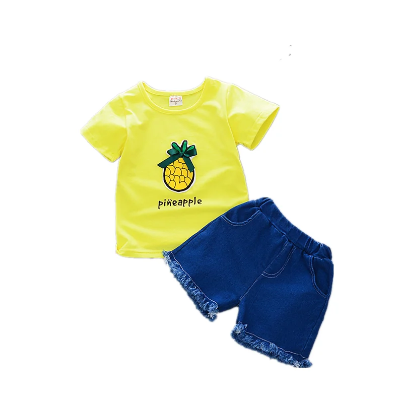

Summer Baby Clothes Suit Children Boys Girls Cartoon Pineapple T Shirt Shorts 2Pcs/sets Toddler Casual Clothing Kids Tracksuits