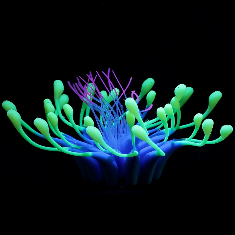 Реалистичное Коралловое украшение аквариума безопасный силиконовый искусственный Коралл осветляет светильник D20