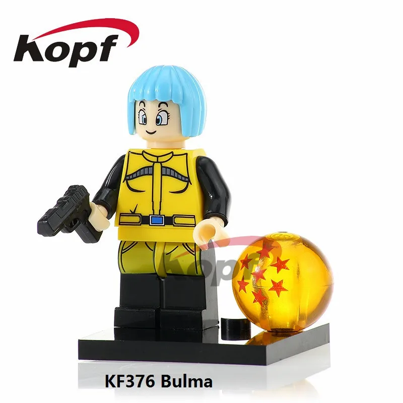 Один KF373 Супер Герои движущиеся фигурки Dragon Ball Z Тянь голени в Корейском стиле персонажи Гоку, Веджета, Bulma Majin Buu строительный блок Детский подарок игрушки - Цвет: KF376WithoutBox