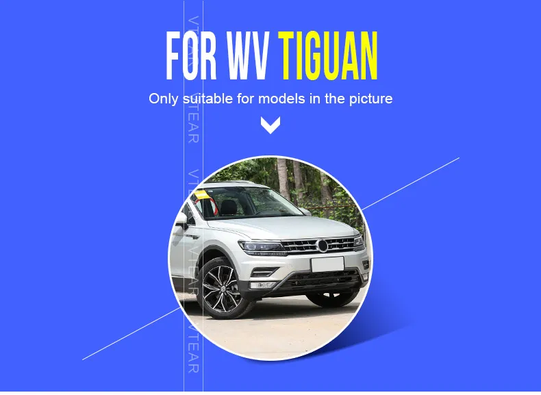 Vtear для Volkswagen VW Tiguan тигуан MK2 аксессуары внутренняя дверная панель Декоративная полоса ABS Хром Нержавеющая сталь Авто продукты Ремонт，наклейки на авто