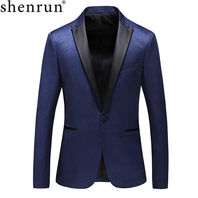 

Shenrun Men Tuxedo Jacket Slim Fit Banquet Stage Costume Fashion Blazer Peak Lapel Ball Nightclub Singer Host Dancer Party Prom