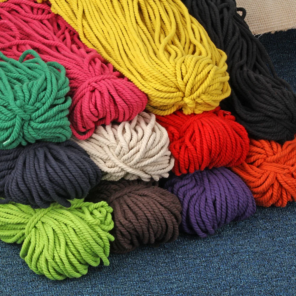 5mm Thick Cotton Rope DIY Craft Braided Color Rope Decoration Beam ...