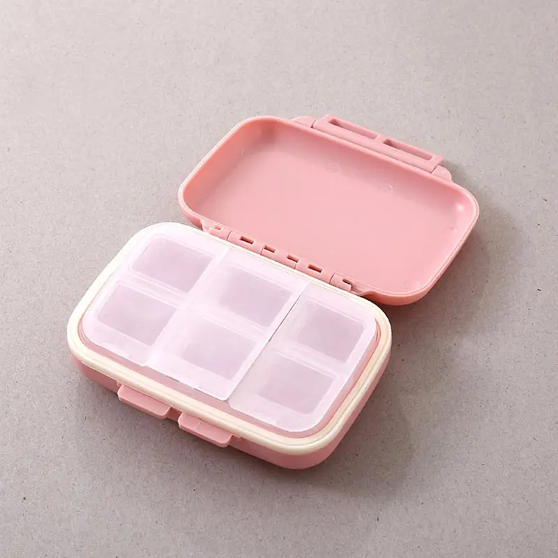 Коробка для хранения лекарств, коробка-органайзер, набор, портативная еженедельная упаковка, герметичный картридж, коробка для лекарств, пластиковая коробка для минифилла - Цвет: Pink